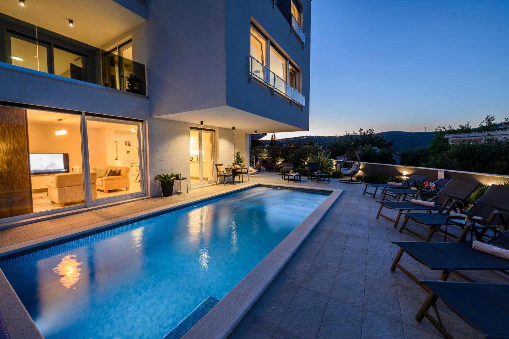 Villa Kapetanova Lanterna Luxury Apartment Barka With Heated Pool Vinišće Buitenkant foto